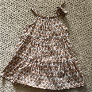 Zara Floral Print Dress in Cream and Brown